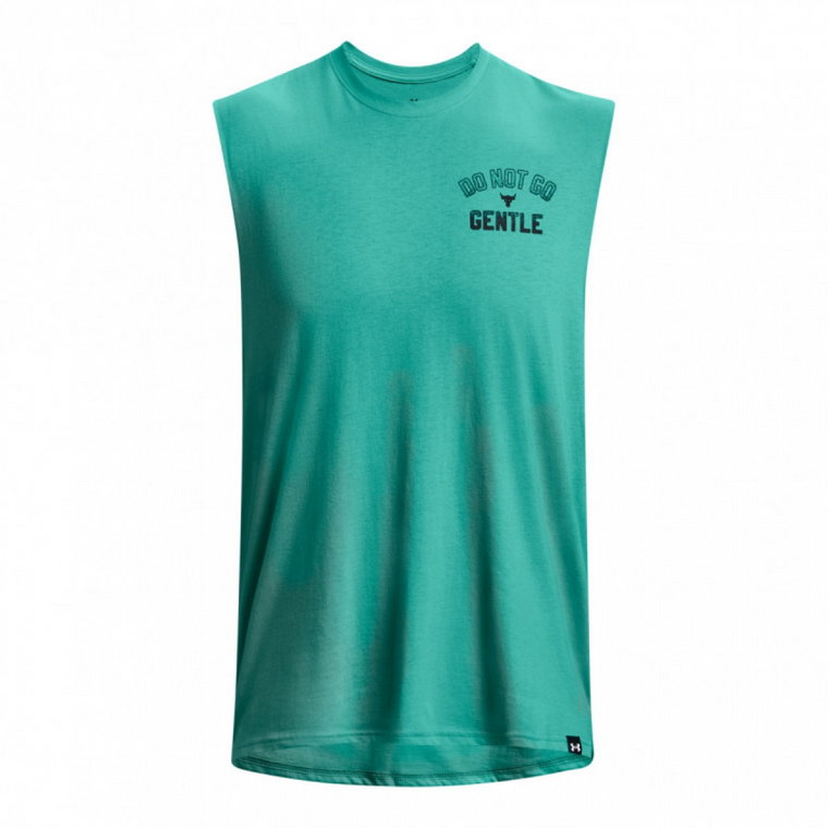 Męski top treningowy Under Armour Project Rock SMS SL Tank Q4 - turkusowy