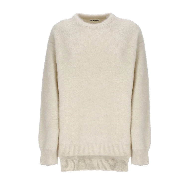 Wygodny i stylowy biały sweter z alpaki i wełny Jil Sander