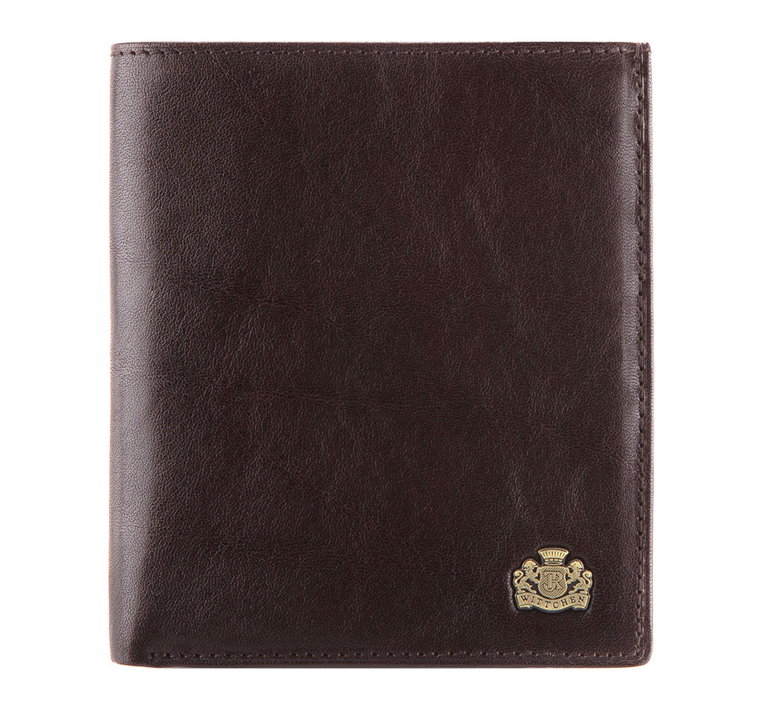 Męski portfel skórzany z podwójną kieszenią duży brązowy