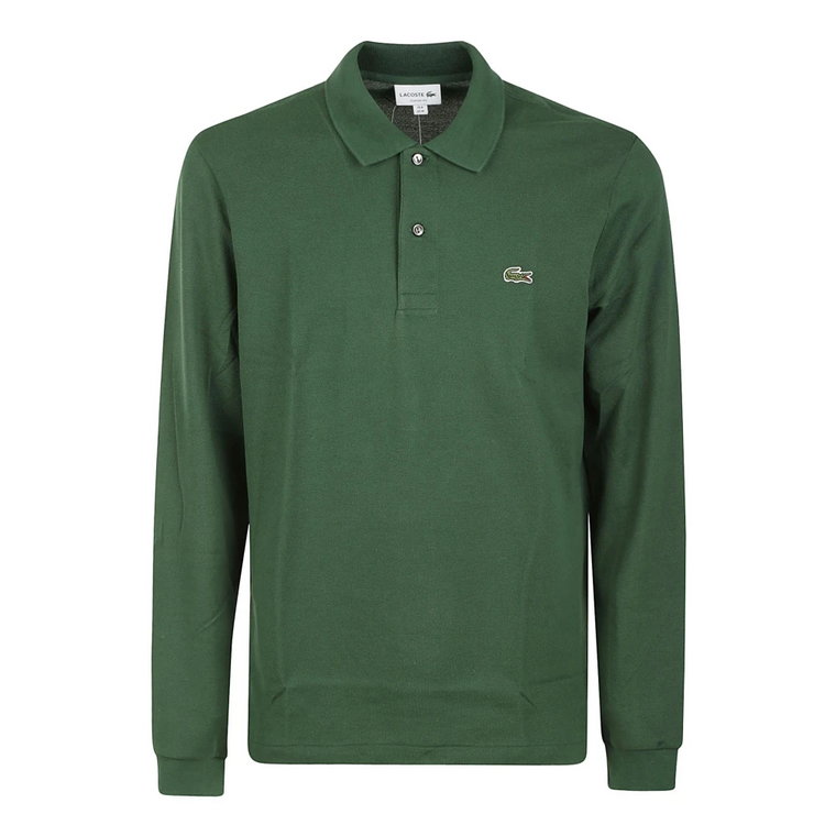 Zielony Polo Shirt z Długim Rękawem Lacoste