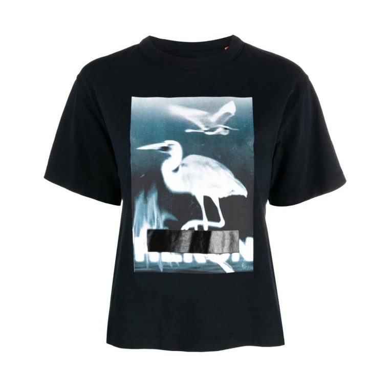 Czarna Koszulka z Logo Heron Preston