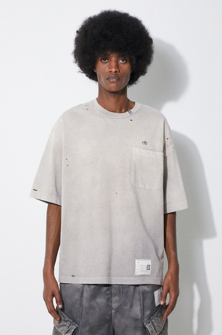 Maison MIHARA YASUHIRO t-shirt bawełniany Sun Faded Tee męski kolor beżowy gładki A12TS611