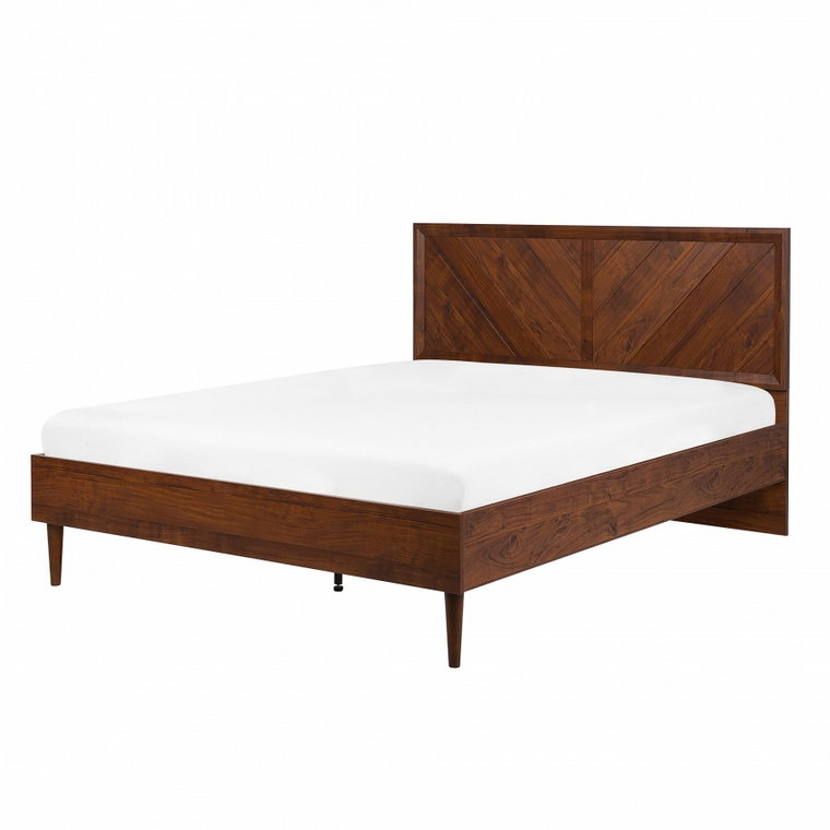 Łóżko LED 140 x 200 cm ciemne drewno MIALET kod: 4251682220170