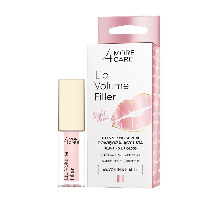 MORE4CARE LIP VOLUME FILLER BŁYSZCZYK-SERUM POWIĘKSZAJĄCY USTA LIGHT PINK 4,8G