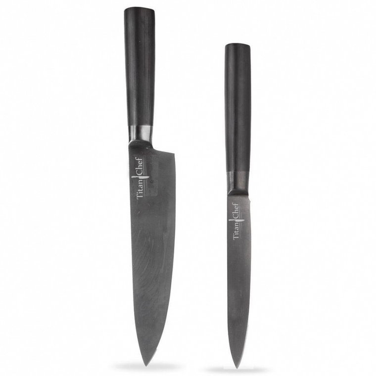 Zestaw, komplet noży kuchennych, TITAN CHEF, nóż, noże kuchenne stalowo-tytanowe, 2 sztuki kod: O-831144