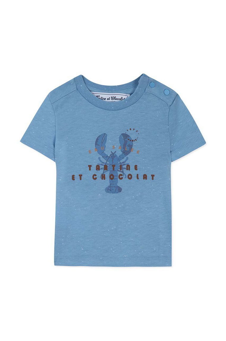 Tartine et Chocolat t-shirt niemowlęcy kolor niebieski z nadrukiem