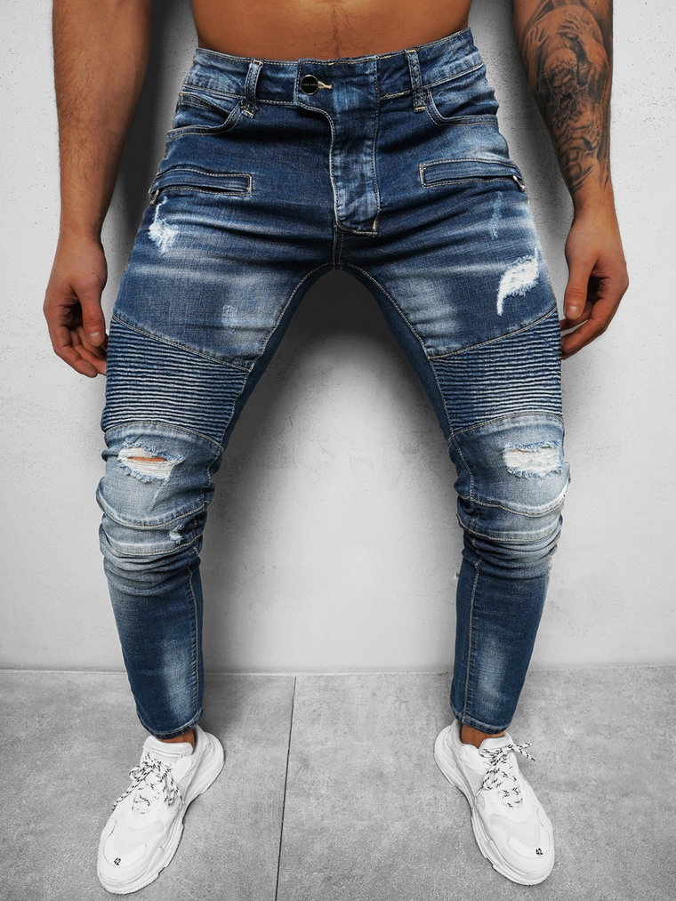 Spodnie jeansowe męskie niebieskie OZONEE NB/MP0030B