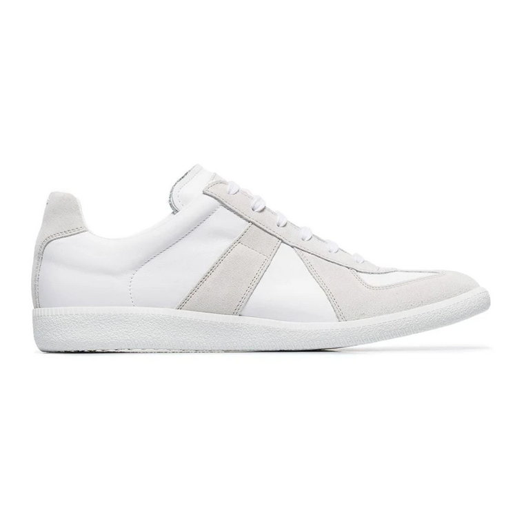 Białe Replica Sneakers z Kontrastowymi Panelami Maison Margiela