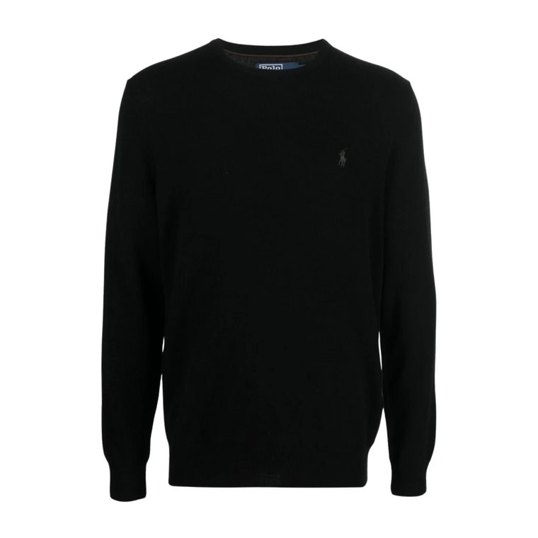 Czarne Swetry LS CN Pp-Długi Rękaw-Sweter Polo Ralph Lauren