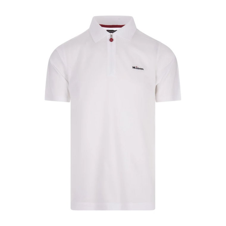 Biała Bawełniana Koszulka Polo dla Mężczyzn Kiton