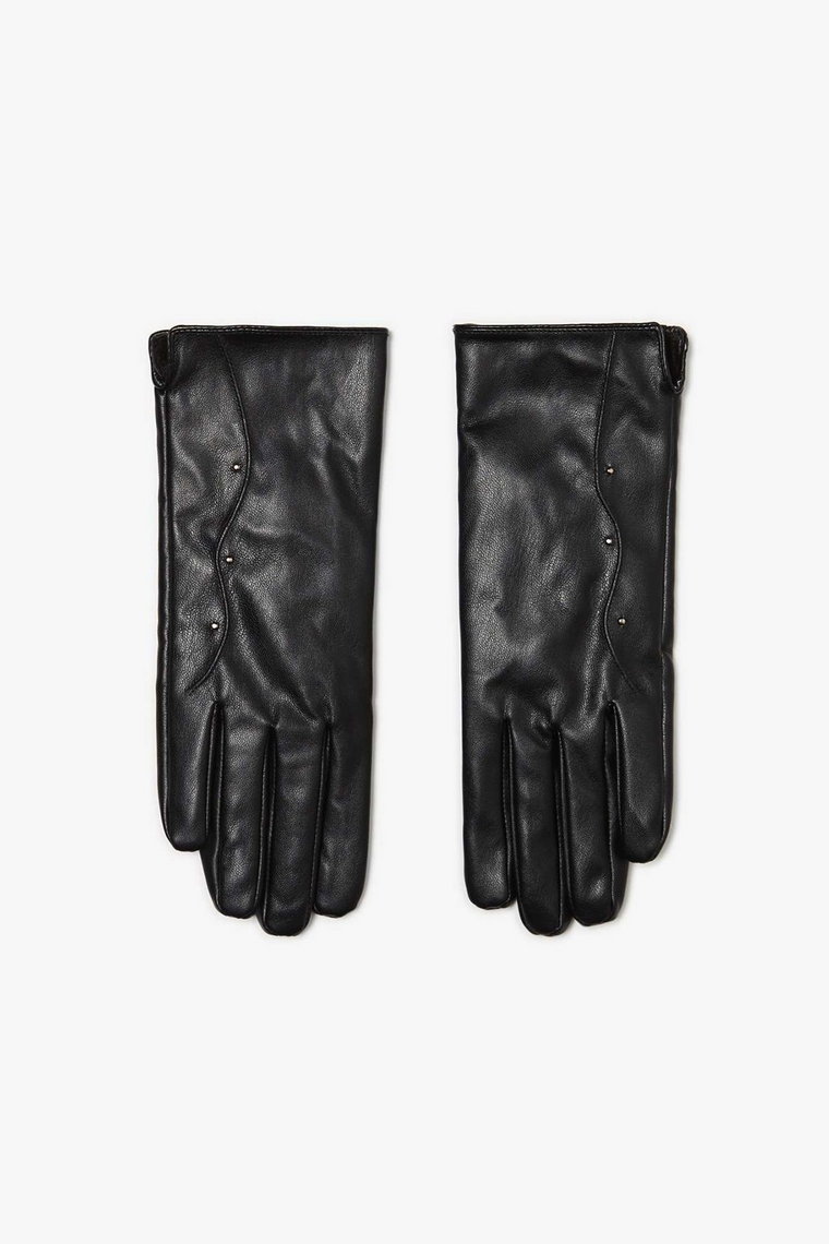 Rękawiczki damskie czarne z dżetami