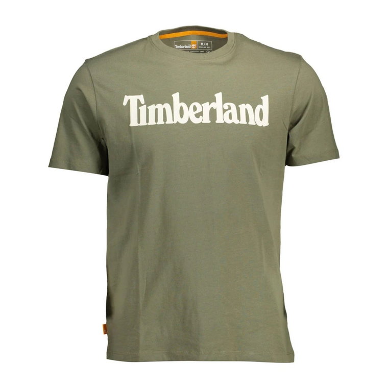 Zielony T-shirt z wyrazistym nadrukiem Timberland