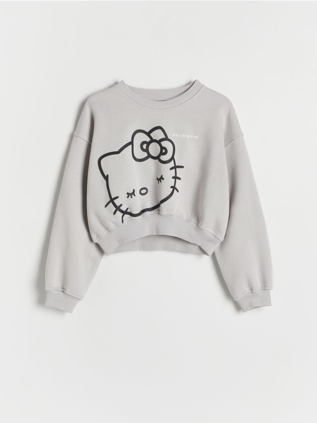 Reserved - Bluza Hello Kitty - jasnoszary