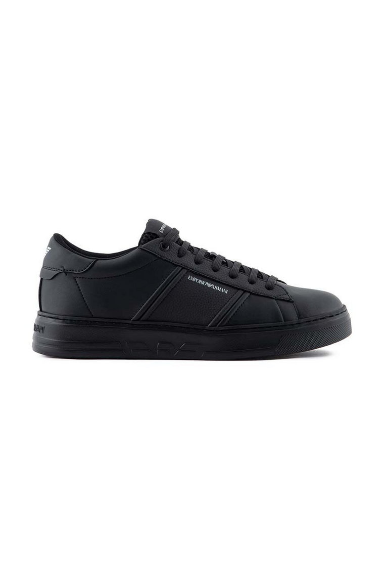 Emporio Armani sneakersy skórzane kolor czarny X4X570 XN840 K001