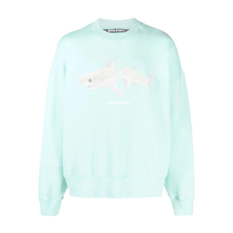 Lazurowy/Biały Shark Classic Sweatshirt Palm Angels