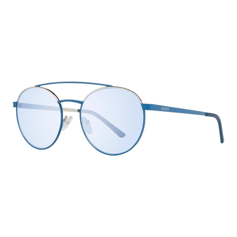 Niebieskie Okrągłe Okulary Przeciwsłoneczne dla Mężczyzn Guess