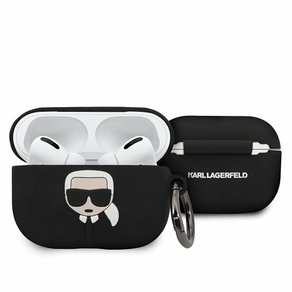 Karl Lagerfeld KLACAPSILGLBK AirPods Pro cover czarny/black Silicone Ikonik