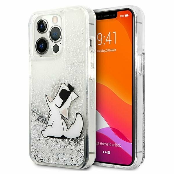 Karl Lagerfeld KLHCP13XGCFS iPhone 13 Pro Max 6,7" srebrny/silver hardcase Liquid Glitter Choupette Fun