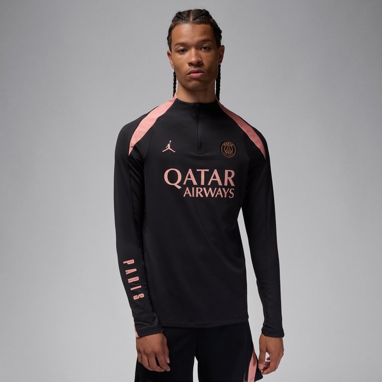 Męska treningowa koszulka piłkarska Jordan Dri-FIT Paris Saint-Germain Strike (wersja trzecia) - Czerń