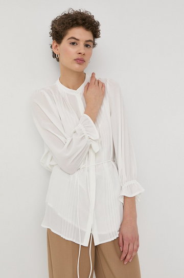 Bruuns Bazaar koszula bawełniana damska kolor biały