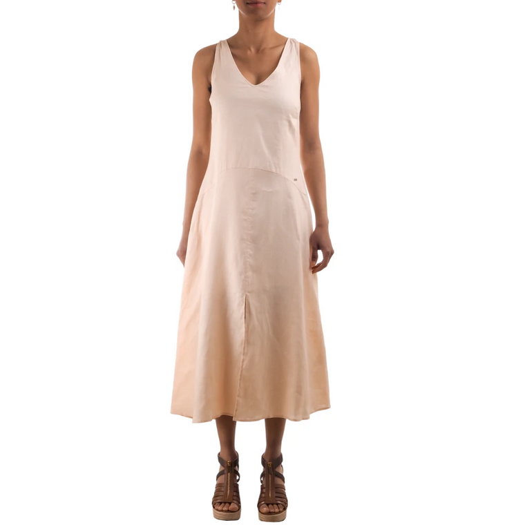 Długa sukienka bez rękawów z dekoltem w serek Armani Exchange
