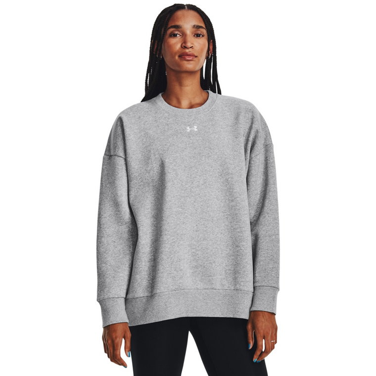 Damska bluza dresowa nierozpinana bez kaptura Under Armour UA Rival Fleece OS Crew - szara