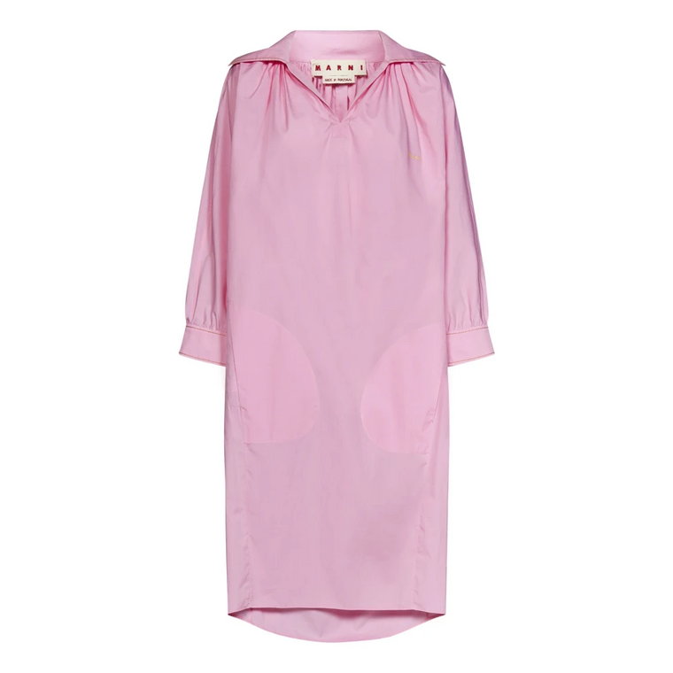 Clematis Różowa Sukienka Koszulowa Marni