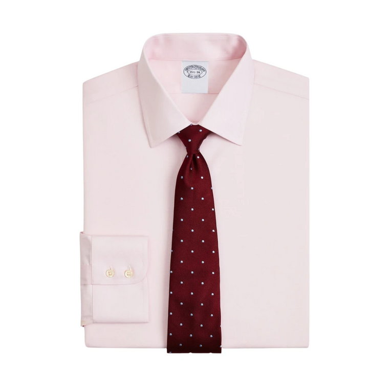 Slim Fit Pastelowy Różowy Koszula z Elastyczną Bawełną i Kołnierzykiem Ainsley Brooks Brothers
