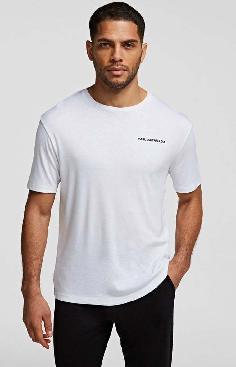 Karl Lagerfeld t-shirt Logo 215M2181 regular fit, Kolor biały, Rozmiar S, Karl Lagerfeld