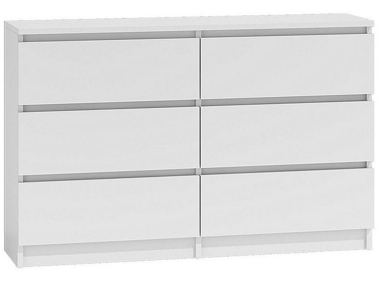 Nowoczesna biała komoda 140 cm z szufladami - Marea 2X