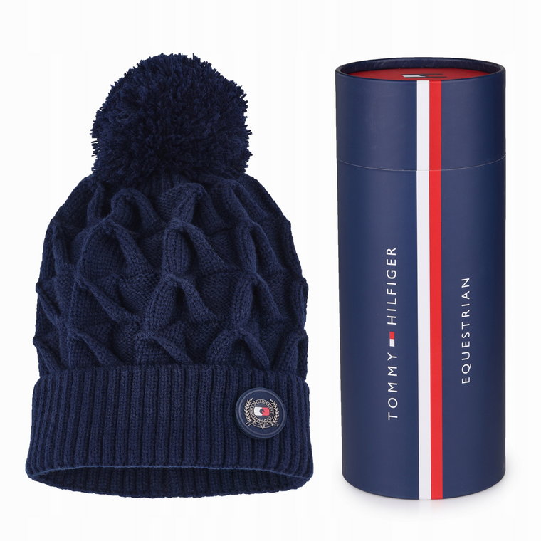 Czapka Tommy Hilfiger Women Pom Pom Beanie Desert Sky Pudełko