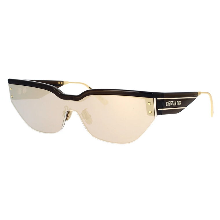 Sportowe okulary przeciwsłoneczne z graficznym wzorem i lustrzanymi brązowymi soczewkami Dior