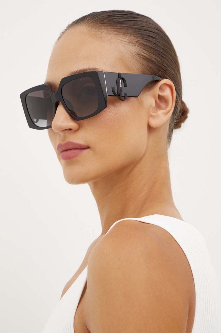 Jimmy Choo okulary przeciwsłoneczne damskie kolor czarny 0JC5006U