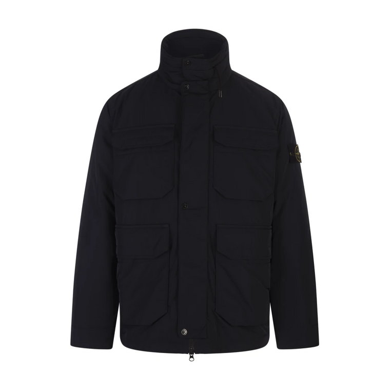 Navy Blue Field Jacket Hood PrimaLoft Stone Island