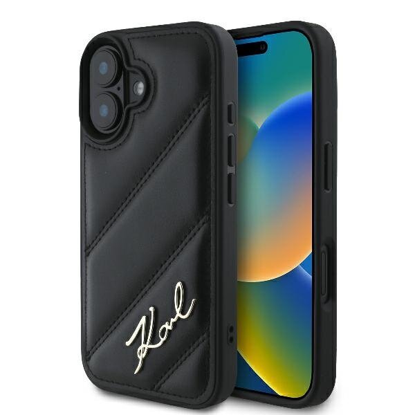 Karl Lagerfeld KLHCP16SPQDSMGK iPhone 16 6.1" czarny/black hardcase Quilted Signature