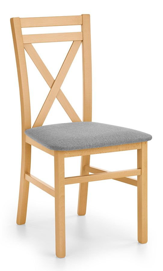 Tapicerowane krzesło krzyżak drewniane dąb miodowy - Vegas