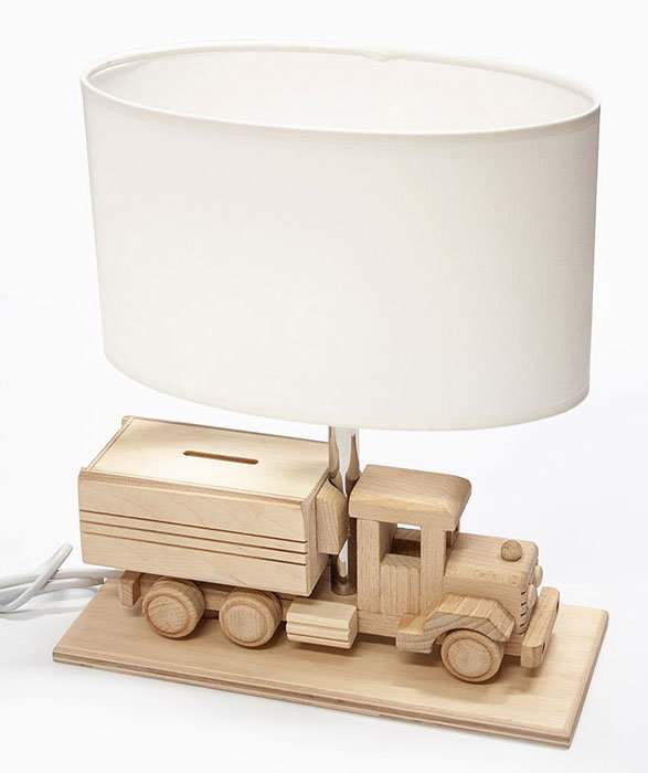 Biała lampka dziecięca ciężarówka ze skarbonką - S190-Edvin