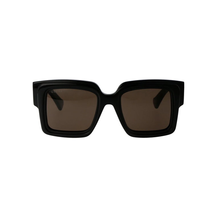 Czarne/ciemnobrązowe okulary przeciwsłoneczne Gucci