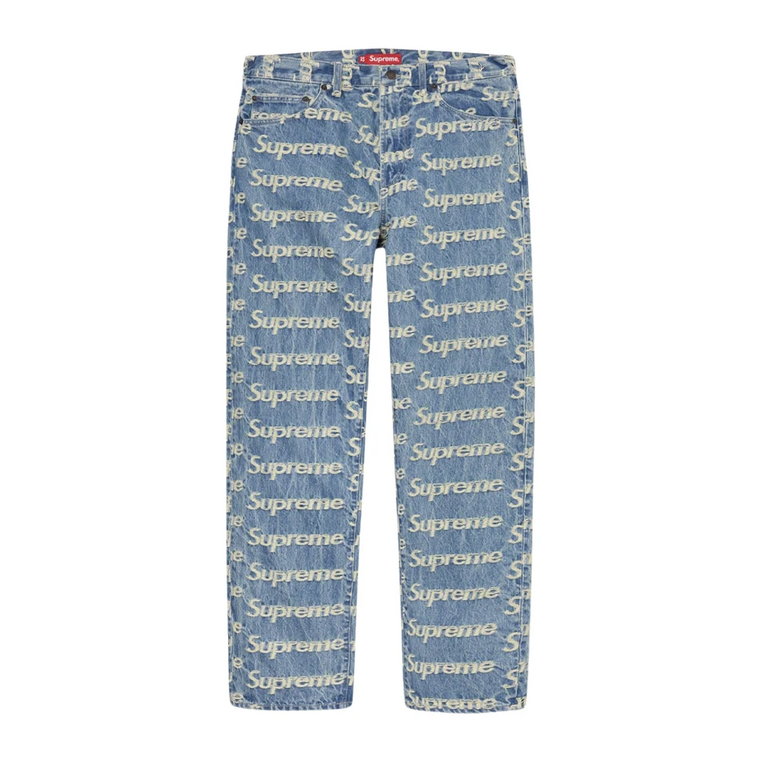 Frayed Logos Regular Blue Jeans Supreme