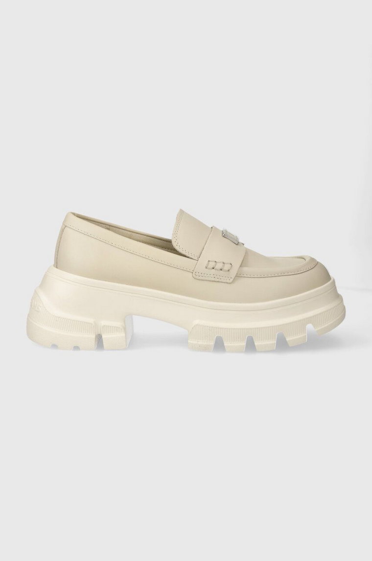 Tommy Jeans mokasyny TJW CHUNKY LOAFER damskie kolor beżowy na platformie EN0EN02504