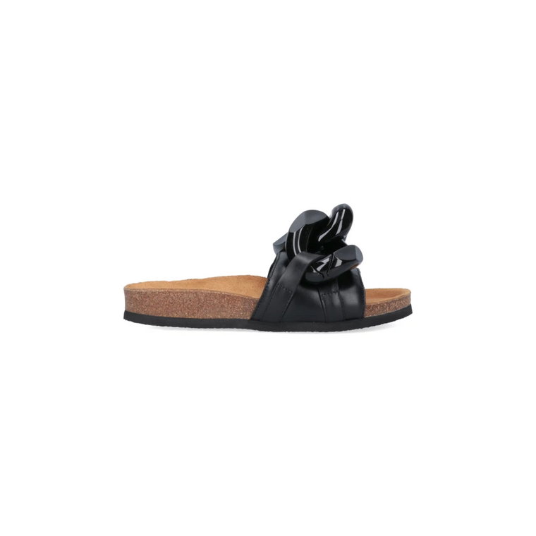 Czarne płaskie buty z sandałami slide JW Anderson