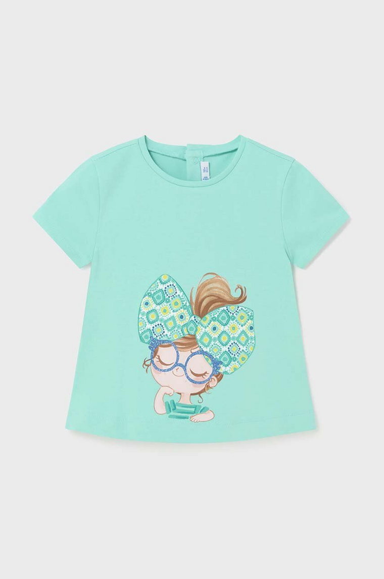 Mayoral t-shirt niemowlęcy kolor turkusowy