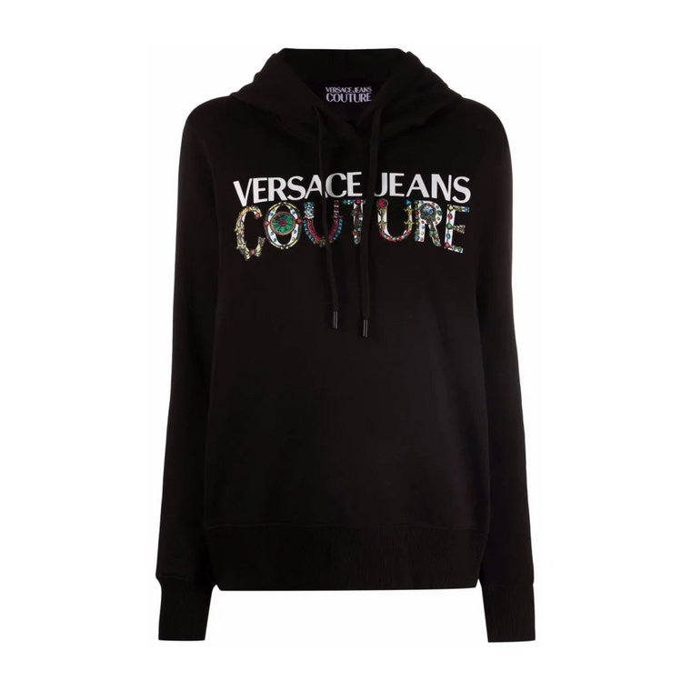 Bluza z bluzą z nadrukiem logo Versace Jeans Couture