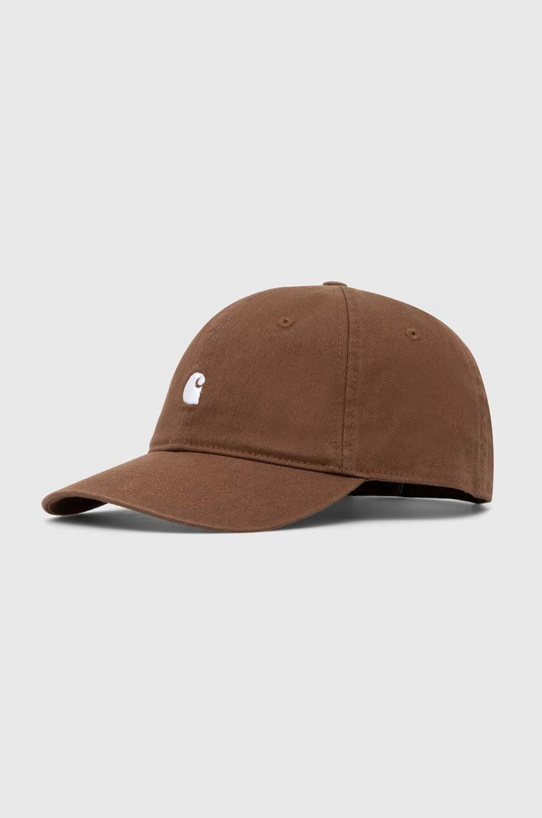 Carhartt WIP czapka z daszkiem bawełniana Madison Logo Cap kolor brązowy gładka I023750.22UXX