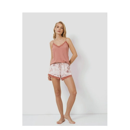 Piżama (podkoszulek + spodenki) Aruelle Astrid pajama short XL Różowa (5905616141961). Piżamy damskie