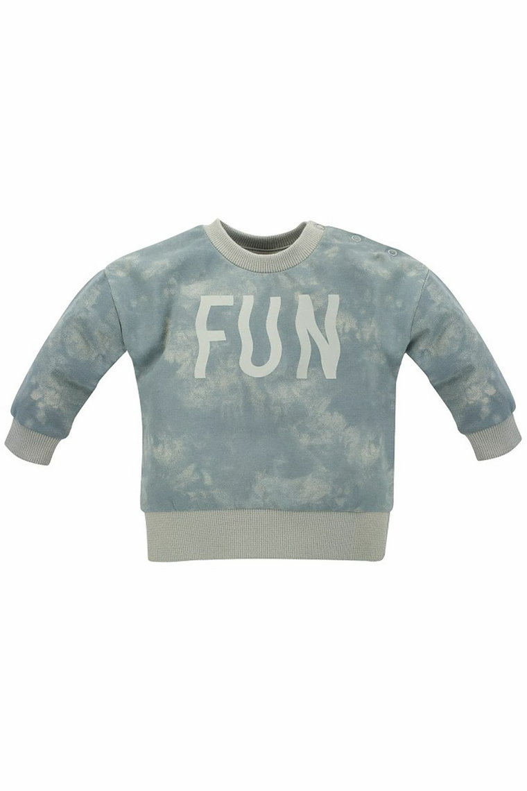 Bawełniana bluza chłopięca Fun Time - szaro - niebieska