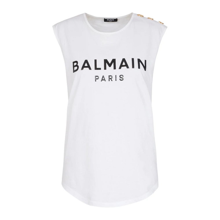 Eco-designed cotton T-shirt with logo print Balmain