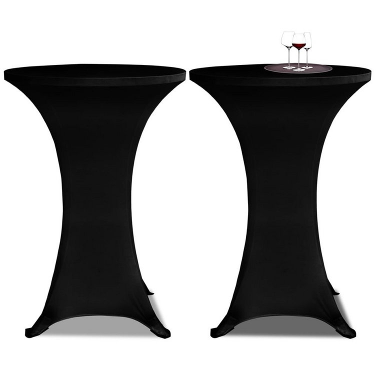 Obrus na stół barowy vidaXL, czarny, 2 sztuki, 70 cm