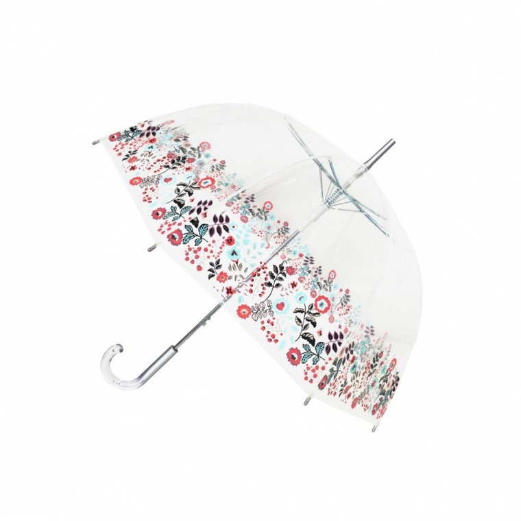Długi parasol przezroczysty kopuła, kwiaty kod: UBUL6609