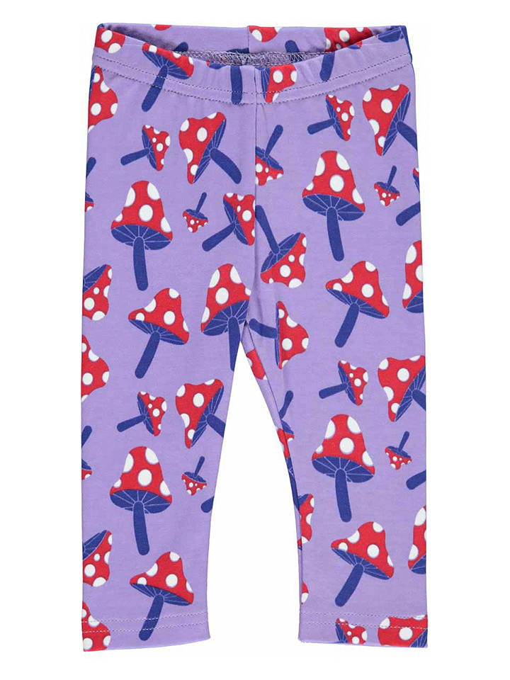 Freds World by GREEN COTTON Legginsy "Mushroom" w kolorze fioletowym